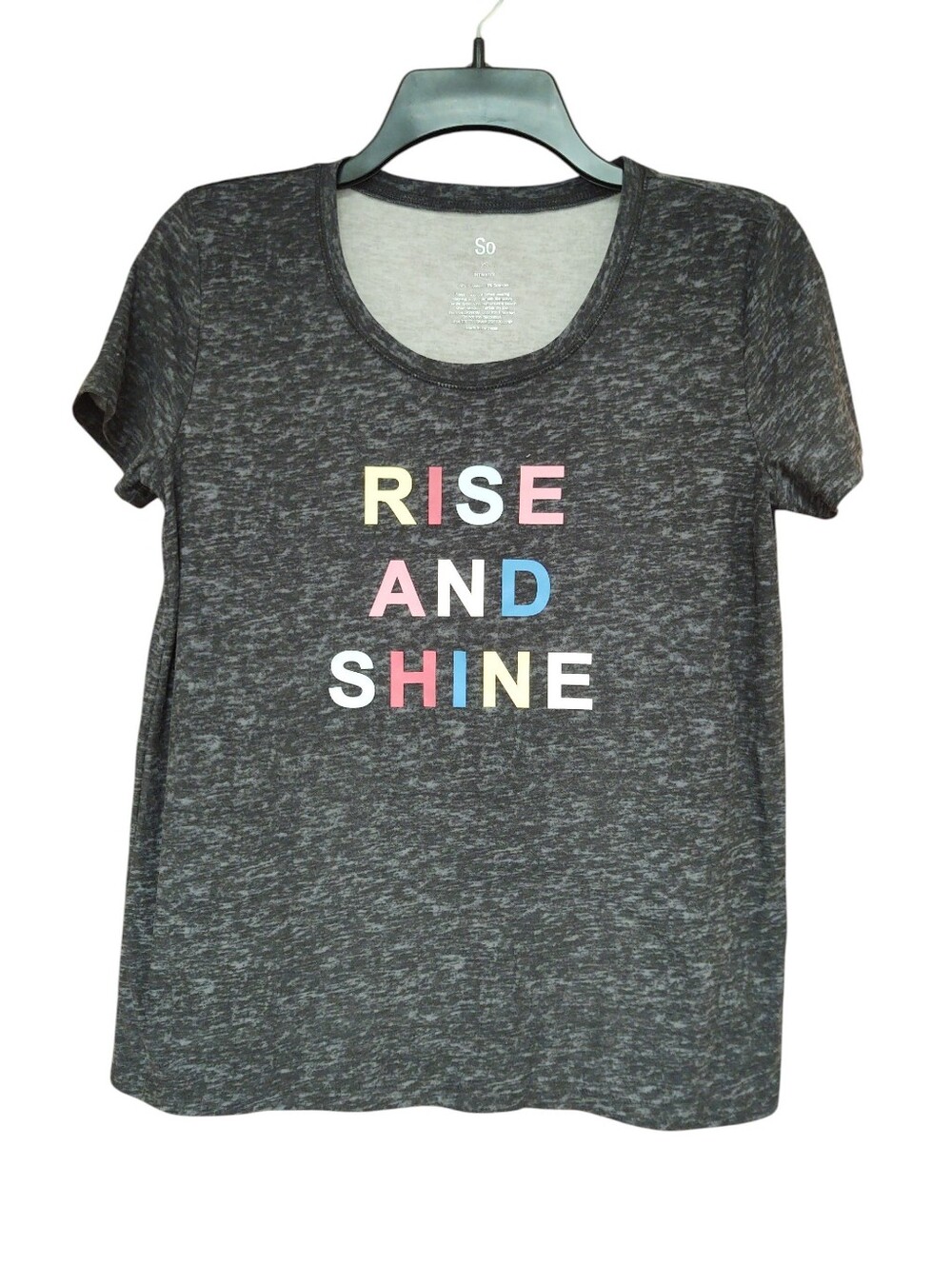 NEW W/O Tags SO Intimates Grey 'Rise and Shine' Graphic Sleep Tee Soze XS